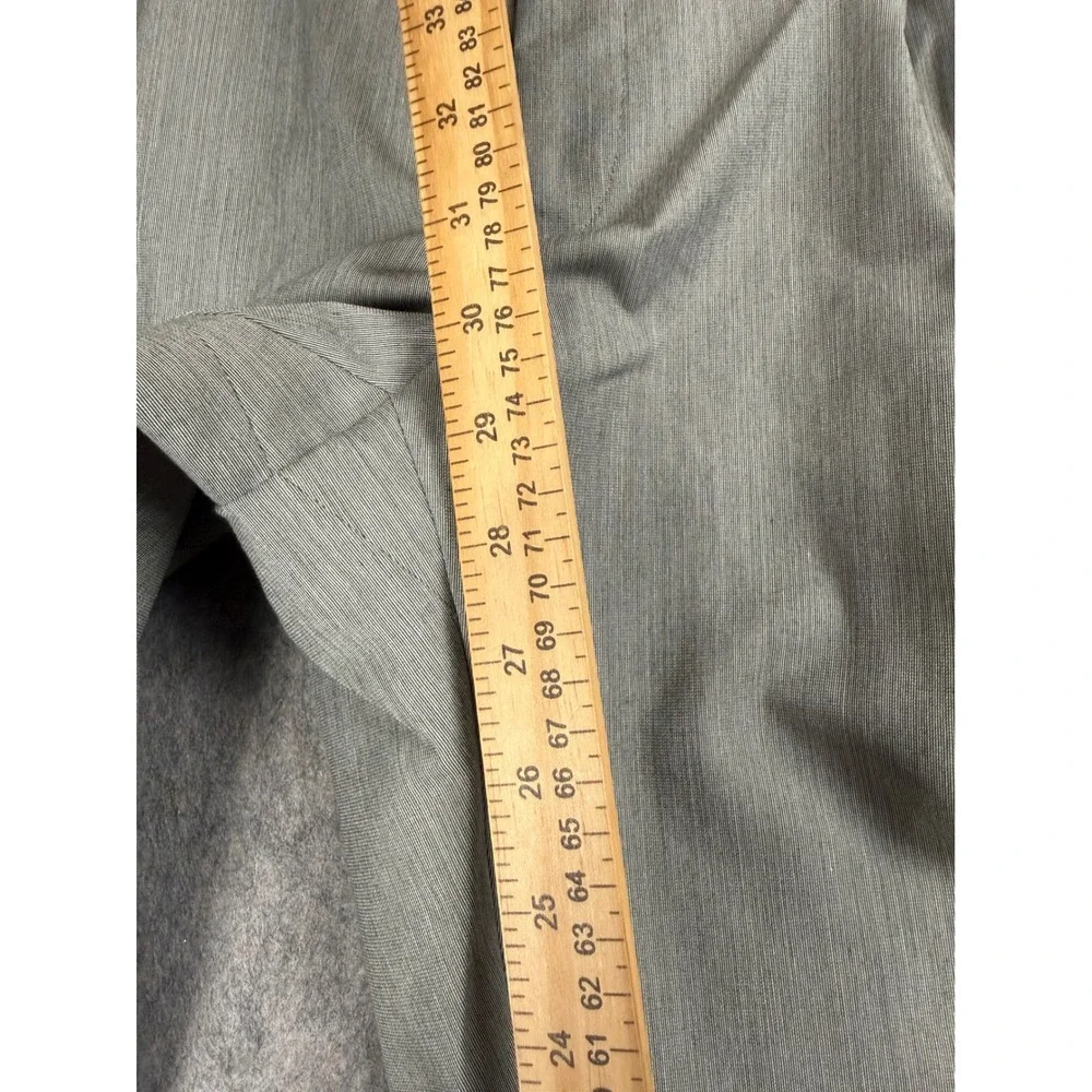 Chaps Dress Pants Mens 38x30 Gray Poly Rayon Pleated Cuffed Classic Professional